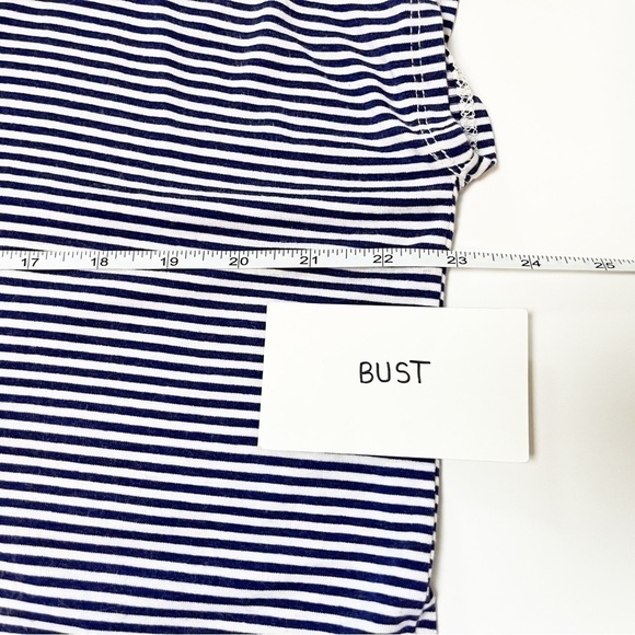 Anthropologie Floreat blue striped tunic top XS stretch jersey knit high low - Picture 8 of 10